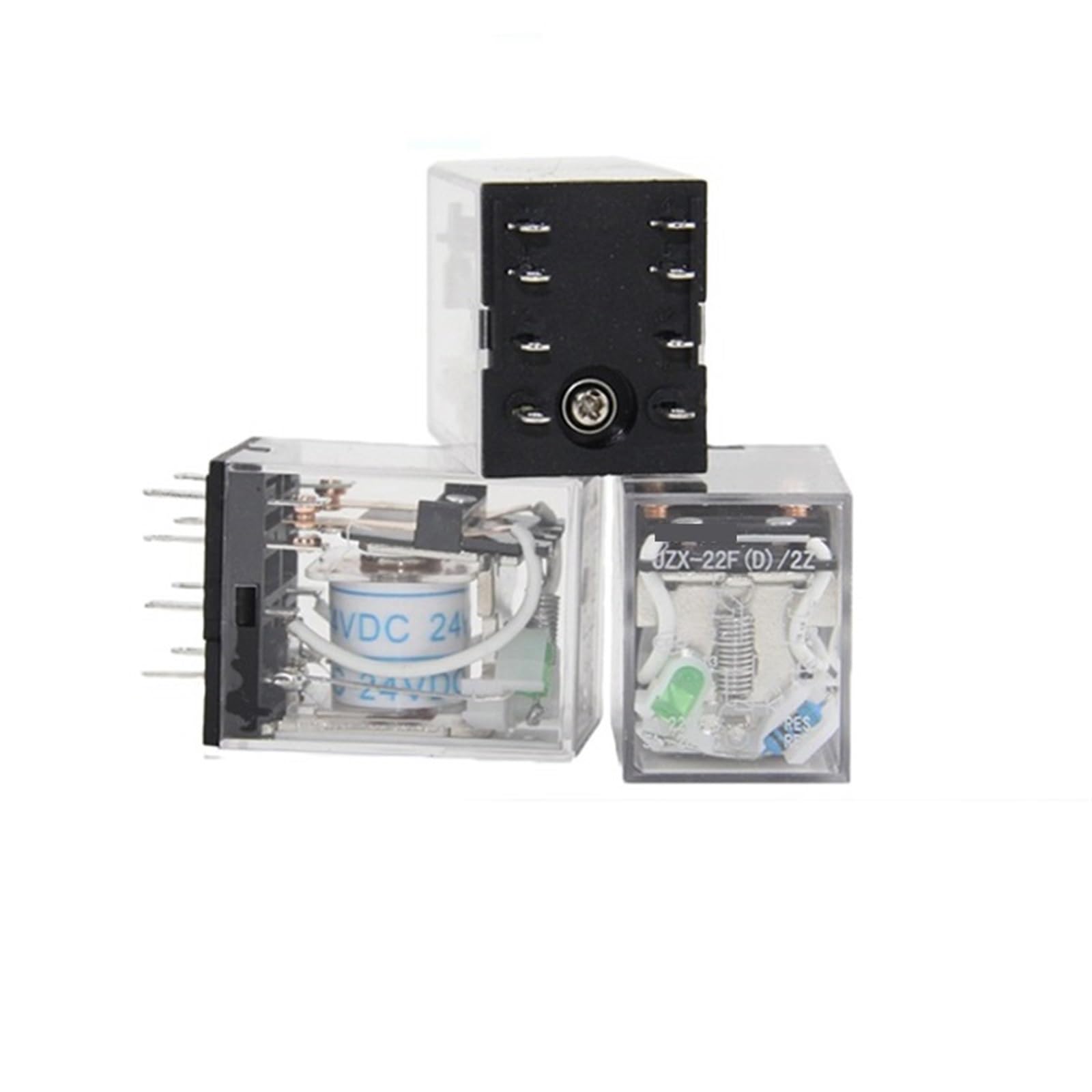 Mini relé JZX-22F-2Z con base interruptor electromagnético AC 220V 2