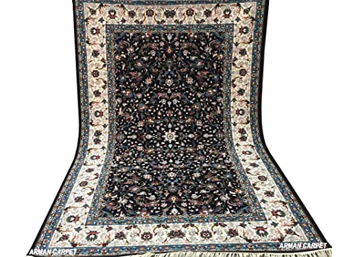 Image of High Density Export Quality Classical Pure Silk Carpet for Your Hall & Living Room 4 X 6 Feet (90x150 cm) Ivory Multi