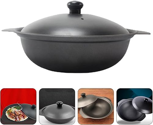 Miniatura 3 de Olla de hierro fundido de 7.1 in para horno de cacerola de pollo estofado amarillo olla de arroz olla de cocción olla de arroz