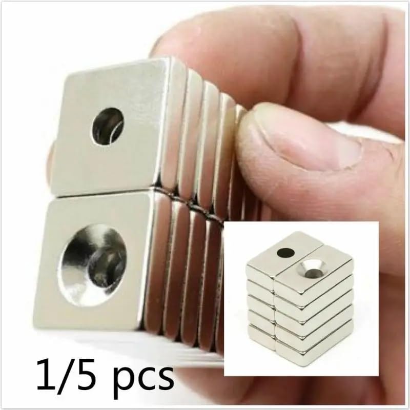 10 Pcs Super Block Cuboid Neodymium Countersunk Hole Rare Earth Magnet(50x10x5-4.2mm 2hole)