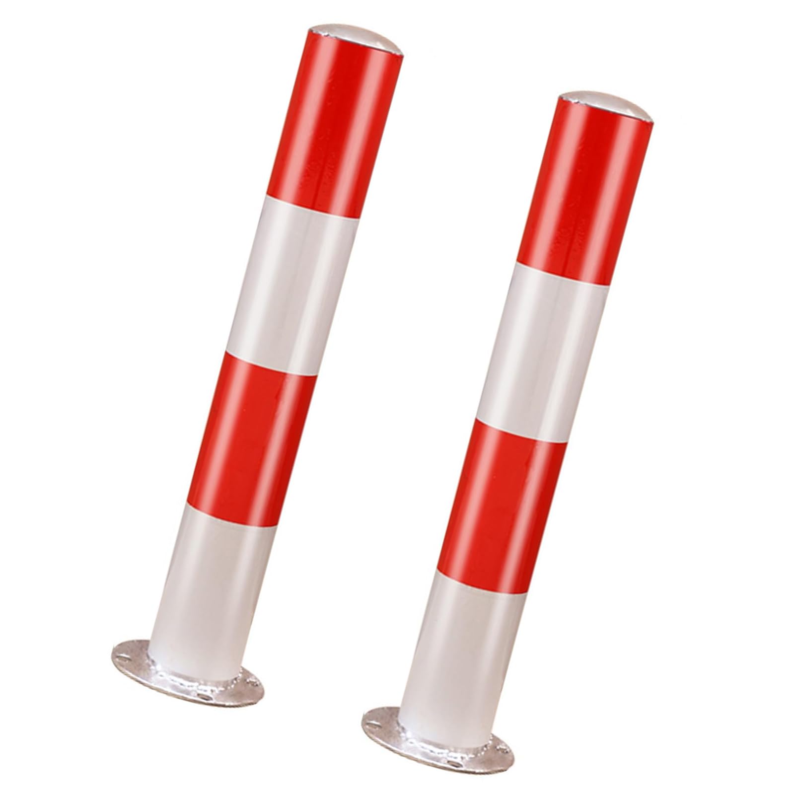 Generisch Robuste Leitpfosten aus Stahl – 2 rote Verkehrssicherheitspoller für Einfahrten und Parkplätze, langlebige Fahrzeug- und Fußgängerabsperrung, 11,4 x 100 cm