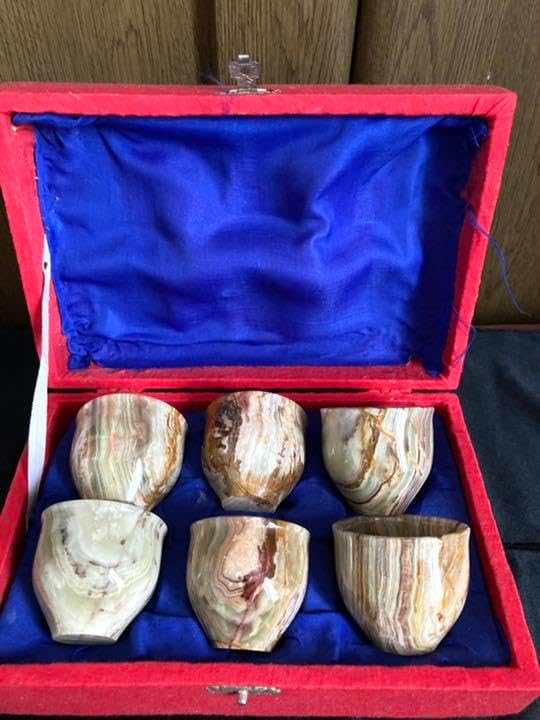 大理石 ぐい飲みおちょこ 6点セット