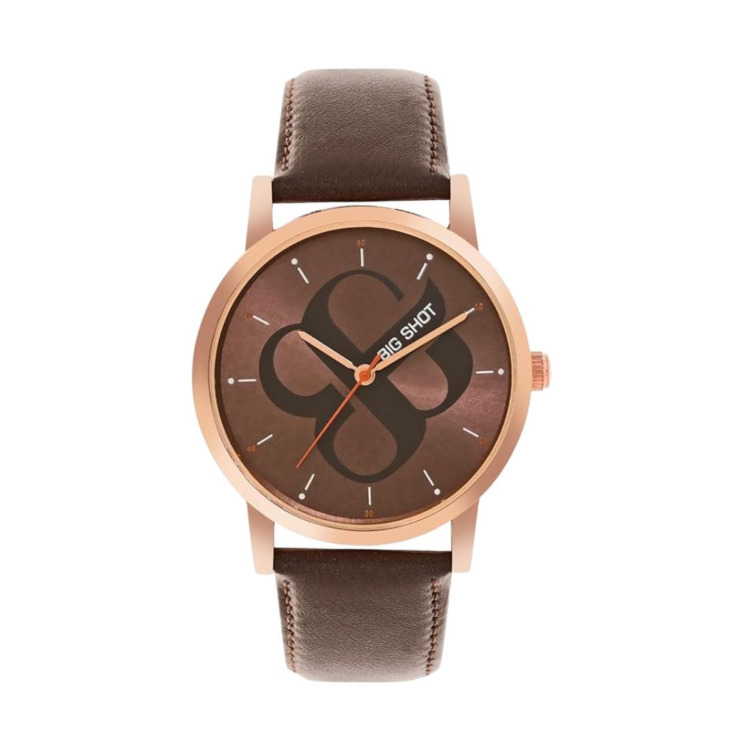 BIG SHOT Minimalist Analog Sleek Silver Dial Watch with Black Leather Strap, Water Resistant, Date Display - for Men (B0D7BRZZR1) Amazon Price History, Amazon Price Tracker