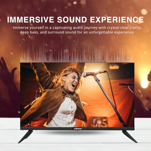 Image of Uniboom Ultra 60 cm (24 inch) HD LED Smart Android TV with Voice Command App | 5000+ Free Movies | 30W Sonic Boom Speakers | 500+ Certified Apps | Virtual Remote | Mobile Screen Cast