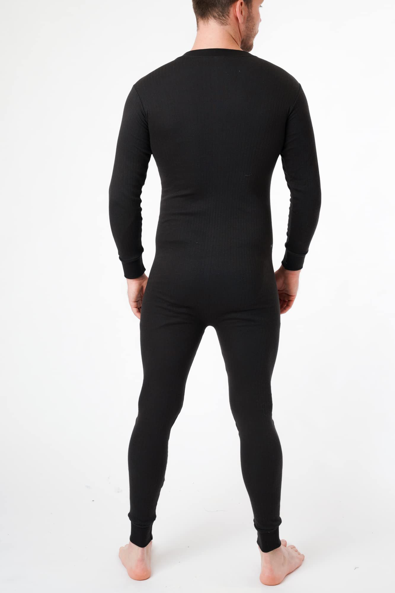 LABEL APPAREL Mens Thermal Onesie Union Suit Pajama Bottom Zipper Underwear Body Suit Cozy Zip Nightwear Long Sleeve Playsuit Long Johns Baselayer S-3XL
