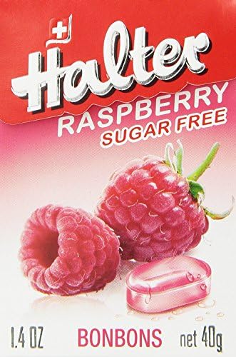 Halter Sugar Free Candy, Raspberry, 1.4-Ounce Boxes (Pack of 8), Packaging may vary
