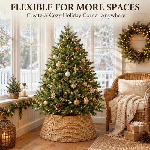 Christmas Tree Collar 28 Inch, Woven Rattan Tree Skirt for Artificial Trees - image 5