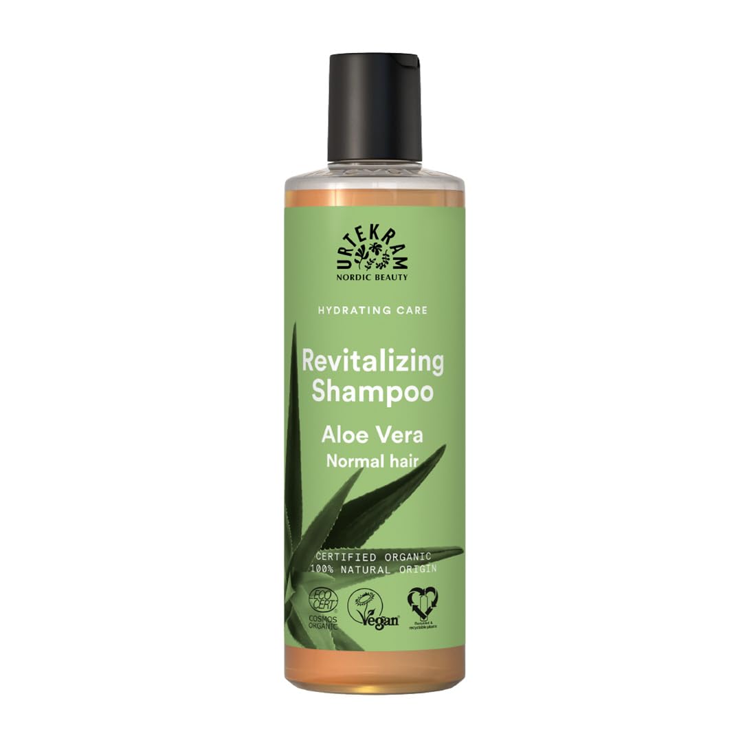 Urtekram Shampoo - Aloe Vera - Normales Haar - 250 ml, Vegan, Biologisch, Feuchtigkeitsspendend, Natürlichen Ursprungs
