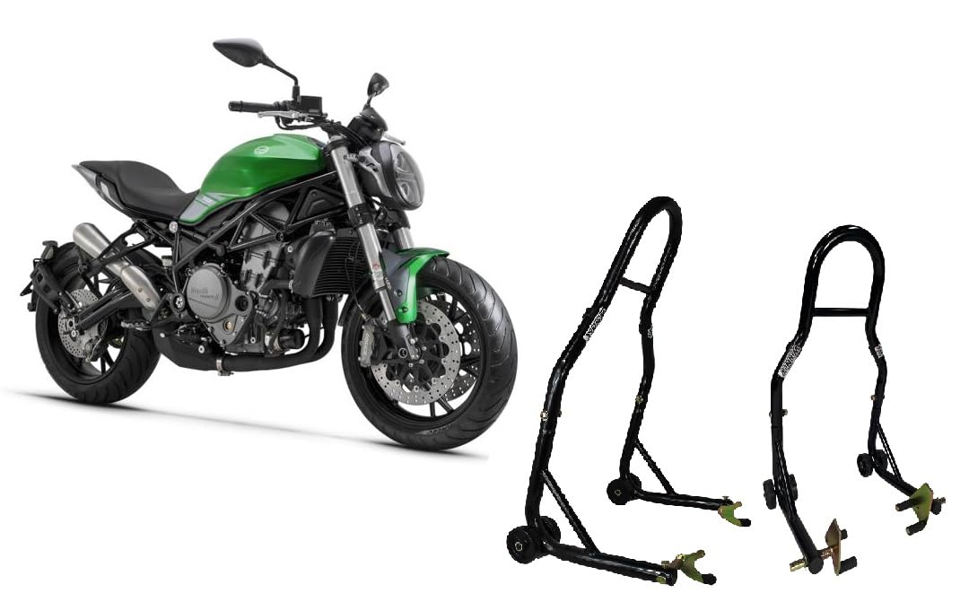 Coppia di cavalletti alzamoto alza moto per alzare sollevare la ruota posteriore e anteriore del della BENELLI 752 S 752S