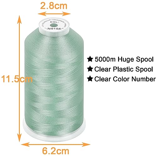 Image of New brothread - Single Huge Spool 5000M Each Polyester Embroidery Machine Thread 40WT for Commercial and Domestic Machines - Light Sky Blue