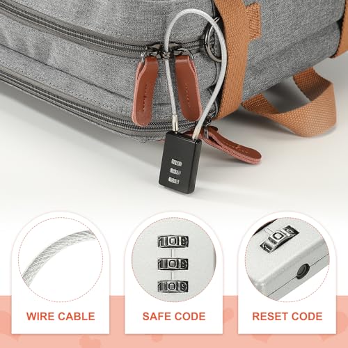 Candado de cable de 3 dígitos PATIKIL plateado con cuerda de acero de 19.7 pulgadas en pack de 2 4