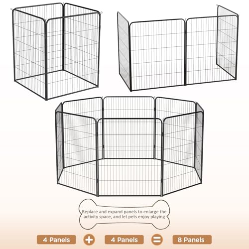 Image of BestPet | Dog Playpen Extender | 40 Inch, 4 Panels | Heavy Duty Metal Pet Exercise Pen | Indoor Outdoor Fence Panels | Rust-Resistant, Removable, Tool-Free Setup | Anti-Skid, Expandable Design