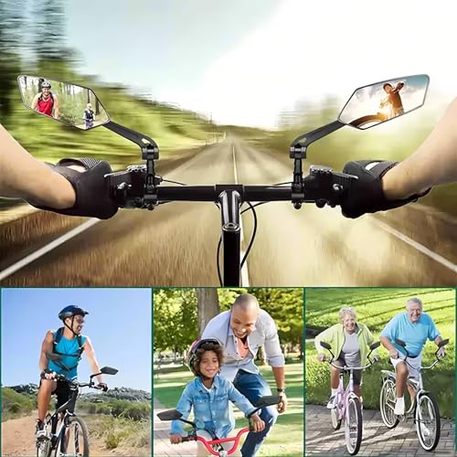 2 Pack Bike Mirrors,eBike Handlebar Mirror,360° Adjustable