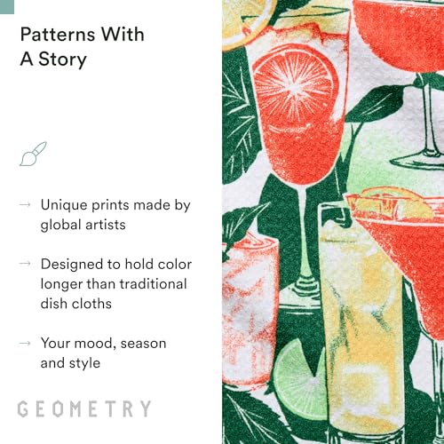 GEOMETRY Dishcloth – Spring & Summer Collection – Quick-Dry, Ultra-Absorbent, Reusable Microfiber Kitchen Towels for Drying & Cleaning - Summer Refreshments - 3-Pieces - image 5