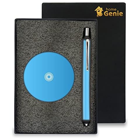 HOME GENIE Oliver Ball Pen with Stand | Pen Stand Cum Paper Weight | Elegant, Classic Gift | Smooth Fast Writing Comfortable Ball Pen | Office Stationery (Sky Blue) Cover