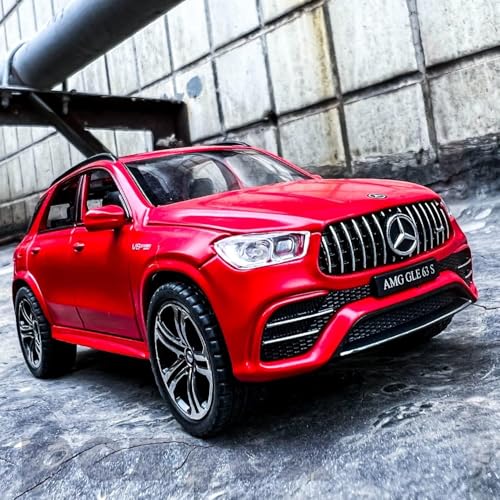 Image of 1 /32 Scale Benz AMG GLE 63S SUV Toy Car, Alloy Diecast Collectible Pull Back Car Model with Light and Sound Toy Vehicles for Adults Boys Girls Gift Toy (Red)
