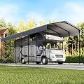 14x35x13ft RV Metal Carport with Galvanized Steel Roof, Heavy Duty Car Canopy,Outdoor Extra Long & Tall Garage Shelter Shade for RV, SUV, Truck, Tractors and Boats, Tools Gray