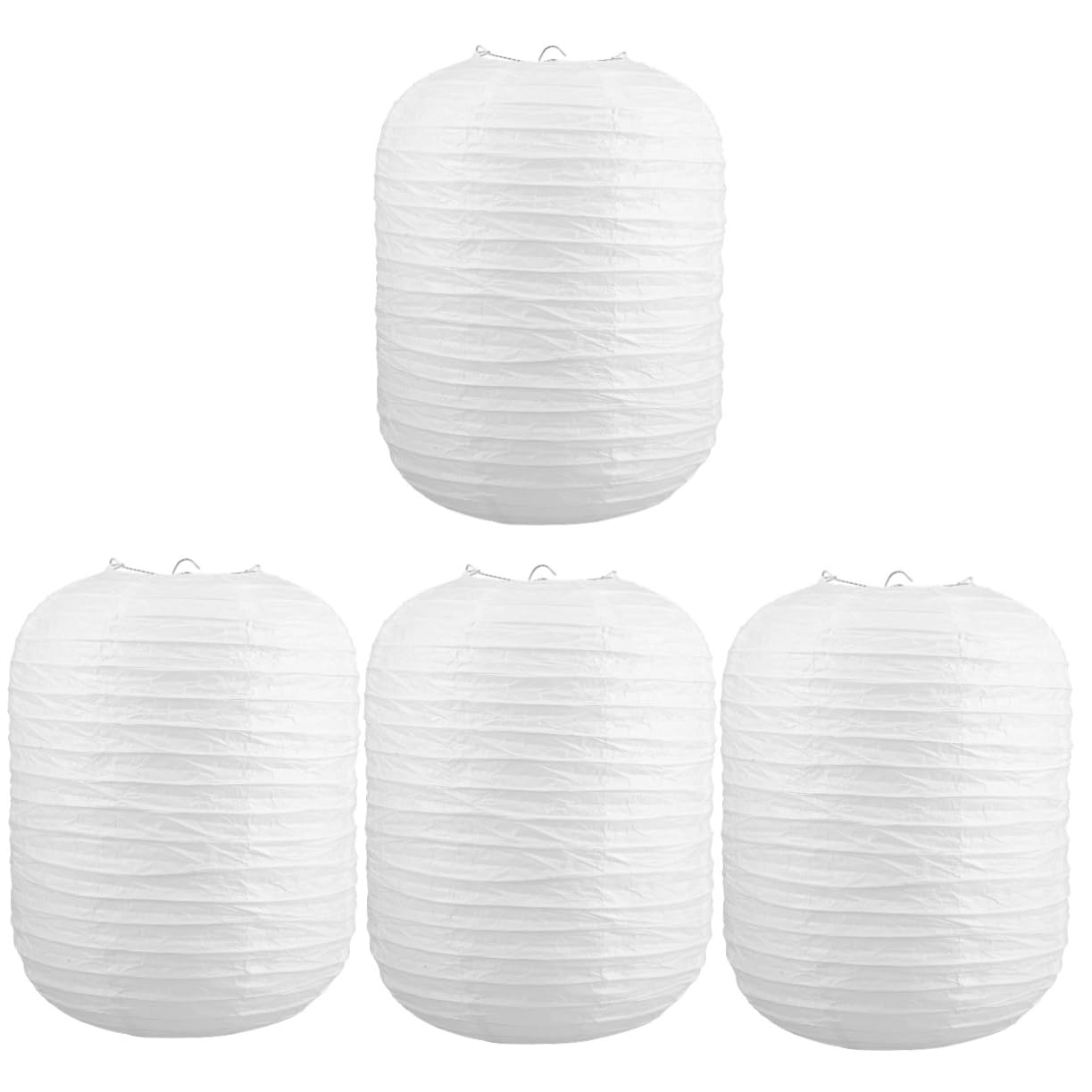 Warmhm 4pcs Pendant Hanging Lantern Lamp Shade Paper Lantern Chinese Party Decoration Foldable DIY Handmade Lampshade for Living