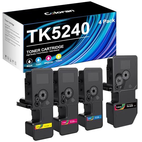 Coloran TK5240 TK-5240 Toner Kompatibel für Kyocera TK5240K TK-5240K Ecosys M5526cdw M5526cdn P5026cdw P5026cdn M5526 P5026 TK-5240C TK-5240M K-5240Y TK 5240 5240K (4er-Pack,Schwarz Cyan Gelb Magenta)