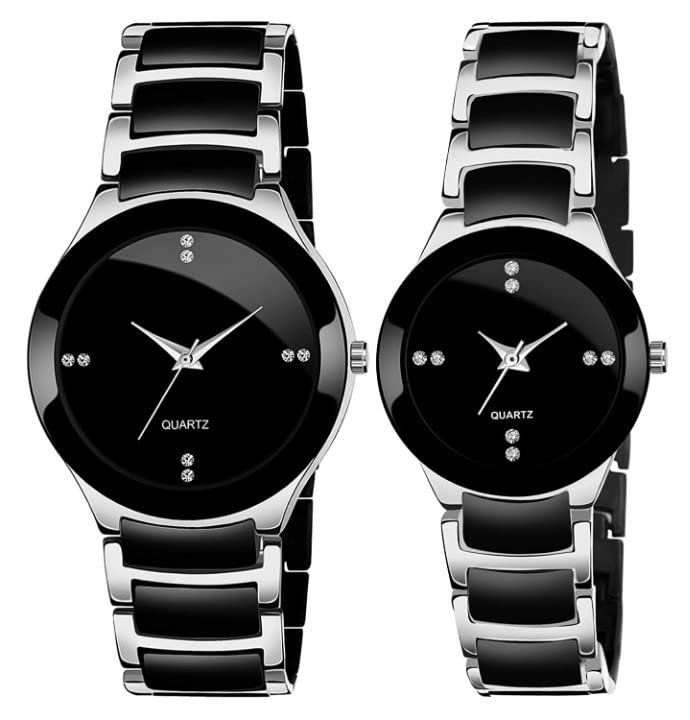 Jonicy Analog Mens Watch (Silver & Black Couple) (B0BWW9MS85) Amazon Price History, Amazon Price Tracker