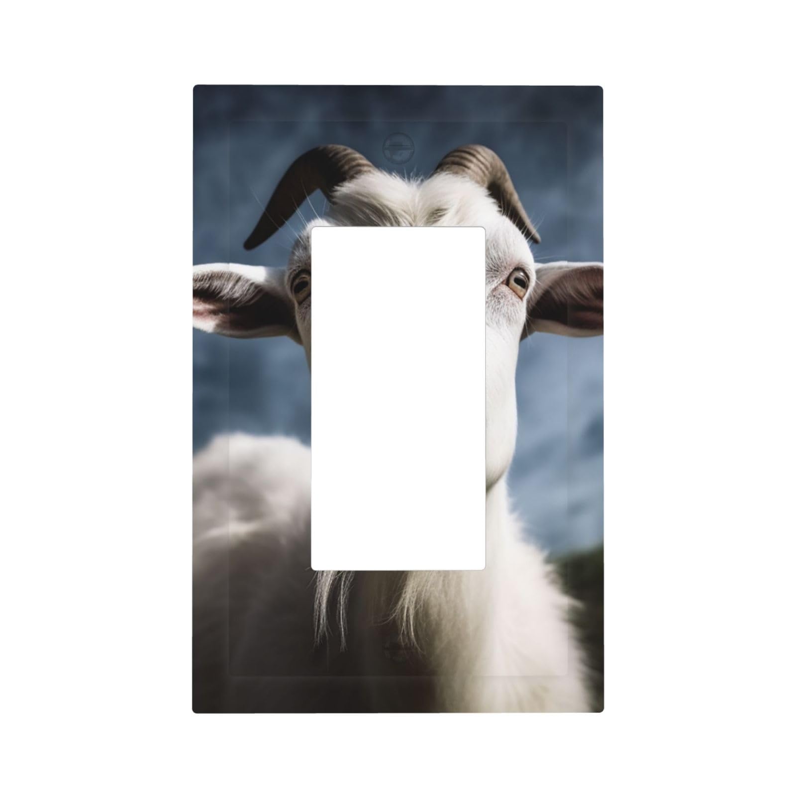 1-Gang Decorator Wall Plate Goat Light Switch Cover Single Gang Receptacle Outlet Wall Plate Mid Size 5" x 3" Wallplate Unbreakable Polycarbonate Outlet Faceplates Covers