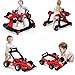 HONEY JOY 4-in-1 Baby Walker, Activity Push Walker w/3 Adjustable Heights, Smooth Wheels w/Adjustable Speed, Padded Seat, Music & Light, Foldable Car Walker for Baby Boys Girls Age 6 Months+ (Red)