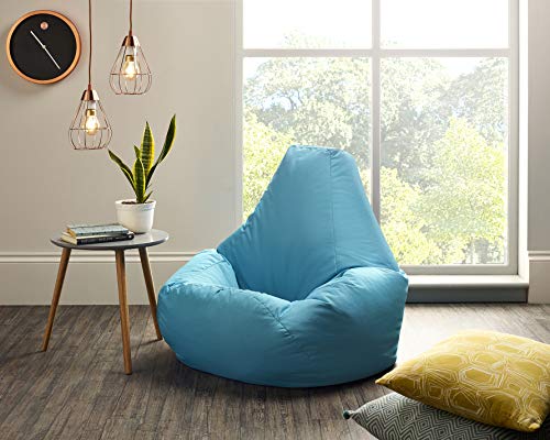 Beautiful Beanbags Adult Highback Beanbag Large Bean Bag Chair for Indoor and Outdoor Use - Water Resistant- Perfect Lounge or Gaming Chair - Home or Garden Bean Bag - Manufactured in UK - Aqua