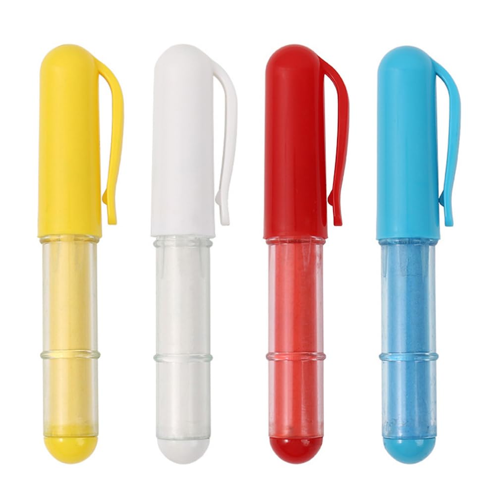 Homoyoyo Gessetti da Cucito per Tessuti 4 Pezzi, per Cuciture e Quilting | Plastica Lavabile, Uso Rapido e Pratico, Adatti a Lavoro da Sarto e Ricamo