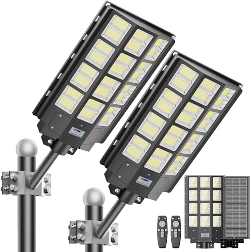 Illuminate Your Outdoors with These 5 Surprising Solar Lights 4 8000W Solar Street Light Outdoor Waterproof, 240000LM Solar Powered Parking Lot Lights Large Street Light Dusk to Dawn with Motion Sensor, LED Flood Light Wide Angle Lamp for Patio and Parkling Lot