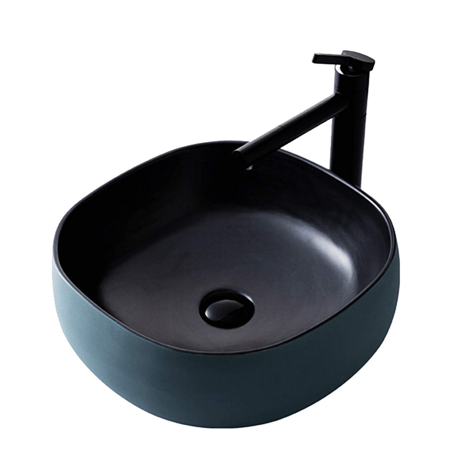 TIANQIHAO Round Bathrooms Ceramic Basin Bathroom Sink Ceramic Bathroom Vanity Sink Cabinet Countertop Sink Vessel Sink Durable For Lavatory Vanity Cabinet,C,B