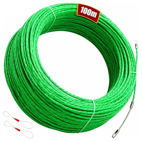 Aiguille Electricien, 100 m 4,5 mm Tire Fils Electrique Tire Cable Electrique Tire Fils Electricien Aiguille Baguette Tire Fil Electricien avec 2 Ressorts de...