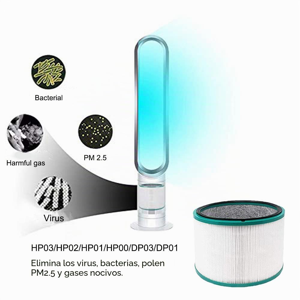Reemplazo de HEPA Filtro Compatible Dyson Pure Cool HP03 & DP01 DP03 Purificador de aire de escritorio y Dyson HP02 HP01 HP00 Pure Hot + Cool Link Ventilador limpiador