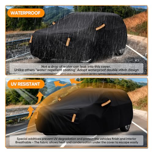 Image of NEVERLAND SUV Car Cover Waterproof All Weather Outdoor Full Car Cover for Automobiles Snow Rain Sun UV Dust Protection Scratch Universal Fit SUV Up to 190 inch