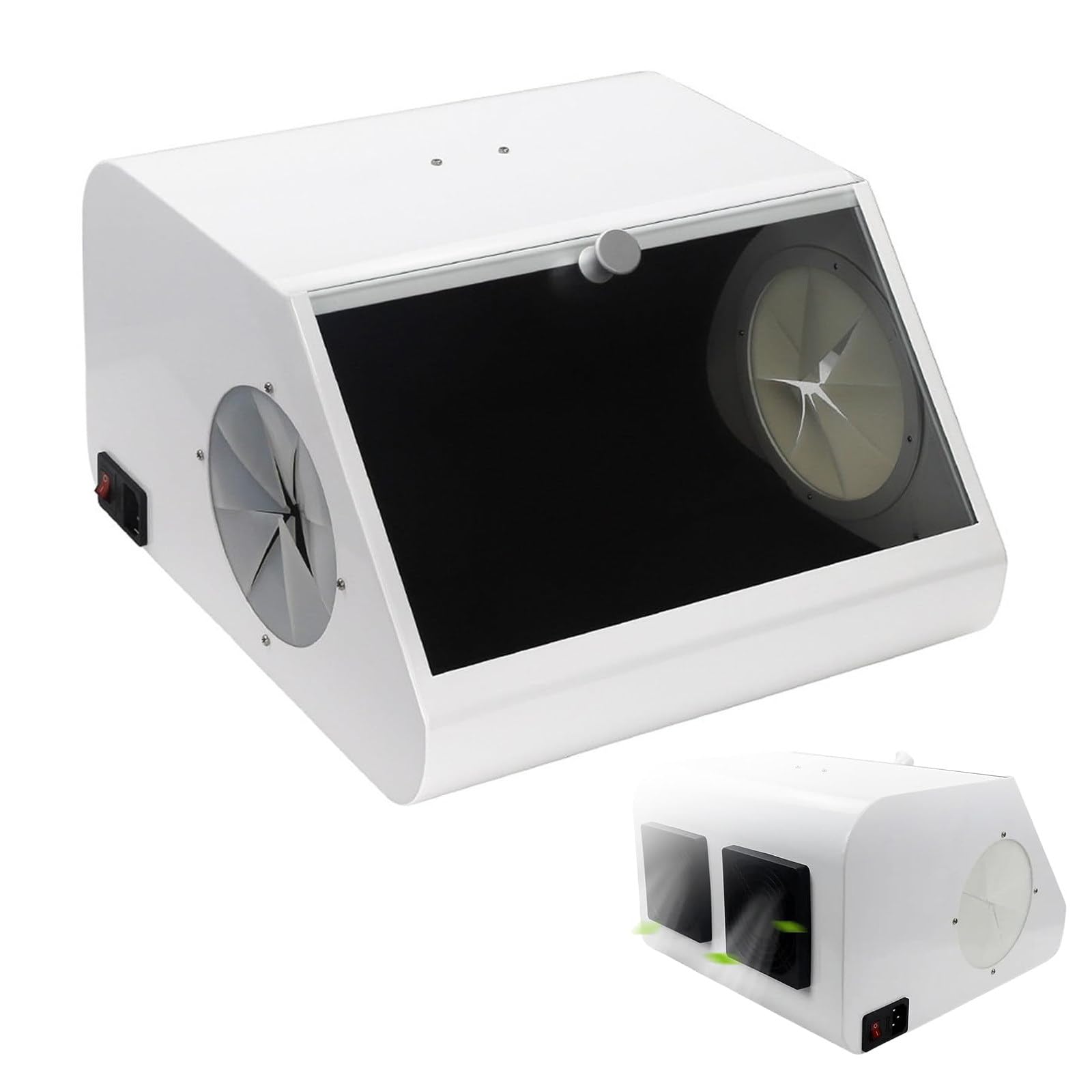 Scatola Antipolvere per Laboratorio Odontotecnico,Scatola Levigatura E Lucidatura da Laboratorio,Doppia Ventilazione E Luce LED per Illuminazione E Ventilazione Ottimali