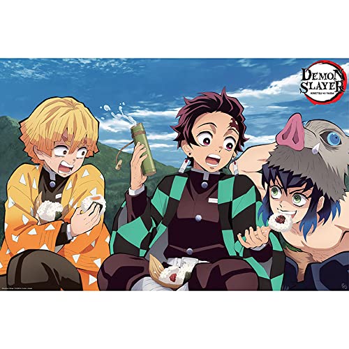 GB Eye GBYDCO101 Maxi Poster Demon Slayer Tanjiro, Zenitsu, Inosuke 61 x 91.5cm