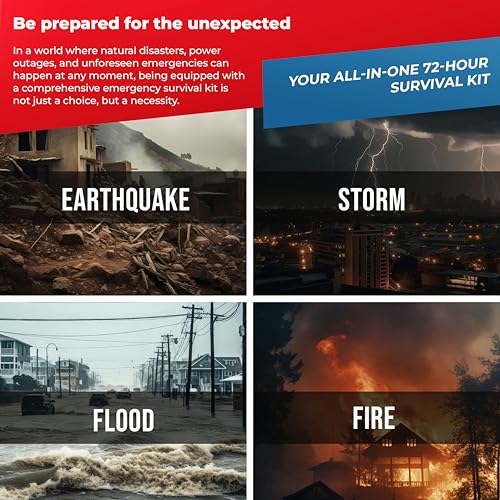 Image of First My Family All-in-One Premium 2-Person Emergency Survival Kit | Hurricane & Earthquake Preparedness Supplies | Disaster Backpack with 72-Hour Survival Gear, First Aid, and More