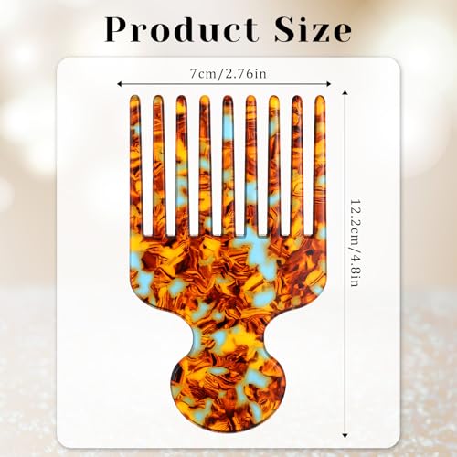 Peine para cabello rizado con dientes anchos 12.3 cm marrón miniatura 4
