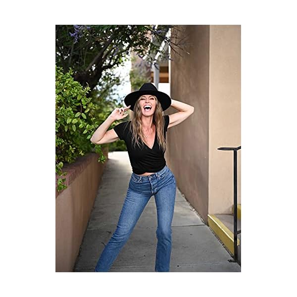 VETIOR-Womens-Deep-V-Neck-Short-Sleeve-Unique-Slim-Fit-Cross-Wrap-Shirts-Crop-Tops VETIOR Going Out Tops Wrap Short Sleeve Sexy Crop Tops for Women Summer Tops for Women 2022 Black Crop Top V Neck M Black