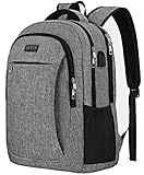 Travel Laptop Backpack, Business Laptop Backpacks with USB Charging Port and Headphone Interface, Waterproof College School Computer Bag for Men/Women Fits 15.6 Inch Laptop and Tablet by IIYBC