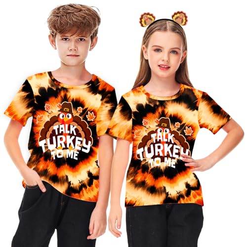 Remimi Girls Halloween Lilo Shirt Red Leaf Graphic Cosplay Costume Holiday Short Sleeve Tops 5-14 Years2