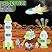 Jomifin Spaceship Toy Set for Kids, Space Astronaut Play with Lights & Sound Effect, Rocketship Solar System Playset with Rocket Shuttle, Space Station, Space Rover (Green)