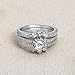 Clásico Conjunto de Anillo de Compromiso y Boda de Aniversario para Mujer de 1 Imagen de Clásico Conjunto de Anillo de Compromiso y Boda de Aniversario para Mujer de 1