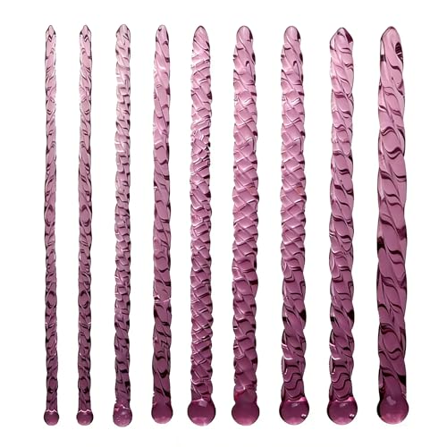 Set 8 dilatadores uretrales de vidrio de 200 mm rosa transparentes