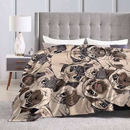 Athjunss THROW-502092485-BLANKET Pug Dog Throw Blanket Soft Cozy Plush Warm Fleece Blanket For Sofa Couch Bed 60 Inchx50 Inch thumb #5
