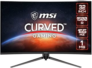 MSI AG321CR, 32" Gaming Monitor, 1920 x 1080 (FHD), VA, 165Hz, FreeSync Premium, HDR Ready HDMI, Displayport, Tilt, Swivel, Height Adjustable,Pivot, Black