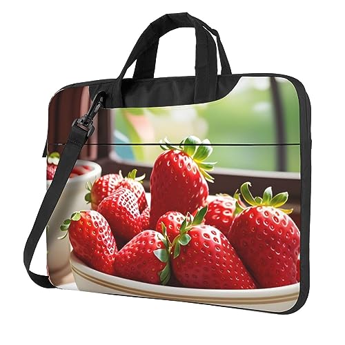Sacoche pour ordinateur portable imprimé fraise grand format et sac à bandoulière