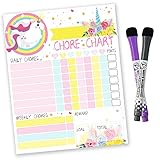 Unicorn Chore Chart for Kids, Magnetic Behavior Reward Chart, My Responsibility Chart for Kids at...