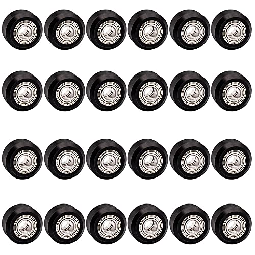 Heaveant 12/2 4 STÜCK Klein CNC Pom Rad mit MR105zz Idler Riemenscheibe passives Rundrad Perlin Rad for 3D -Druckerteile (Color : 24pcs) Cover