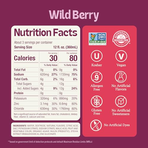 Image of KinderFarms Kids Advanced Electrolyte Powder Drink Mix, Wild Berry, 16 Ct