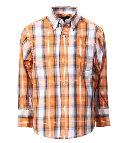 Image of Gioberti Boys Long Sleeve Button Down Plaid Checked Shirt